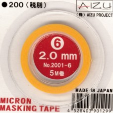 AIZ-2001-6 Micron Model Masking Tape - 2.0mm AIZ-2001-6 Micron Model Masking Tape - 2.0mm