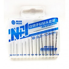 MW-2113B Drill Bit Set 0.2 - 1.5mm 15 pieces